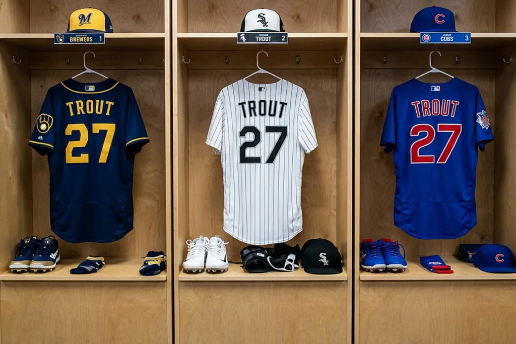 mike trout trade, brewers, cubs, white sox
