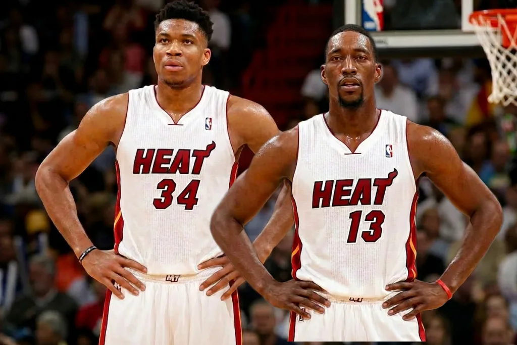 Giannis Antetokounmpo, Bam Adebayo, Miami Heat