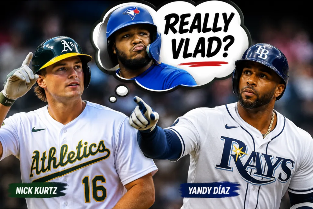 All-Star game starter Vladimir Guerrero Jr. should not be starting ahead of first half stats leaders Nick Kurtz, and Yandy DIaz