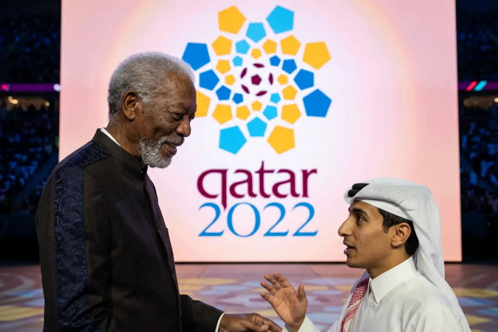 Fifa, Opening ceremonies, Morgan Freeman and Ghanim al Muftah