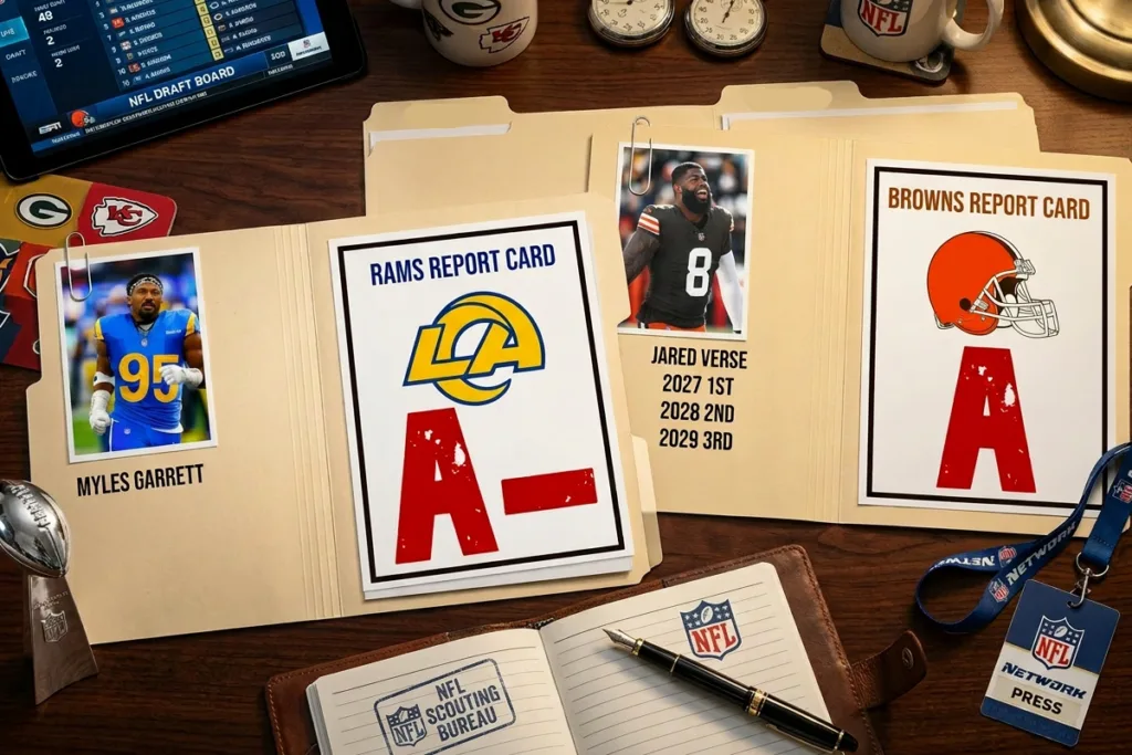 Myles garrett trade, rams, browns, jared verse