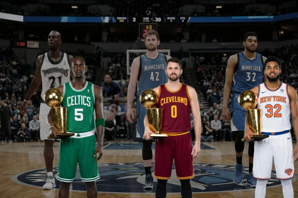 new york knicks, nba championship, timberwolves, garnett, towns, love