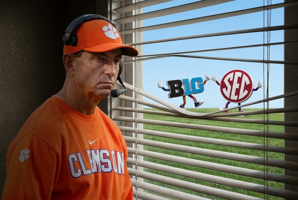 Dabo Swinney and Clemson will be on the outside looking in during the College Football Playoff.
