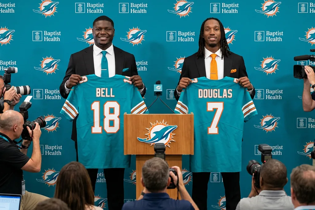 Miami Dolphins, Chris Bell, Caleb Douglas