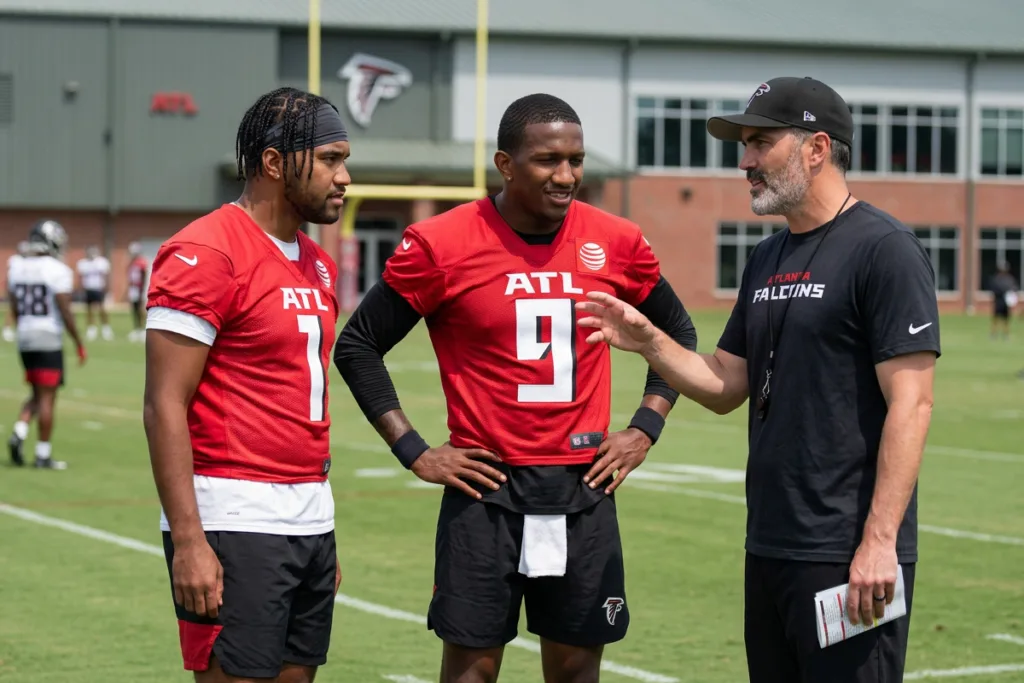 atlanta falcons quarterback, michael penix, tua tagovailoa, kevin stefanski