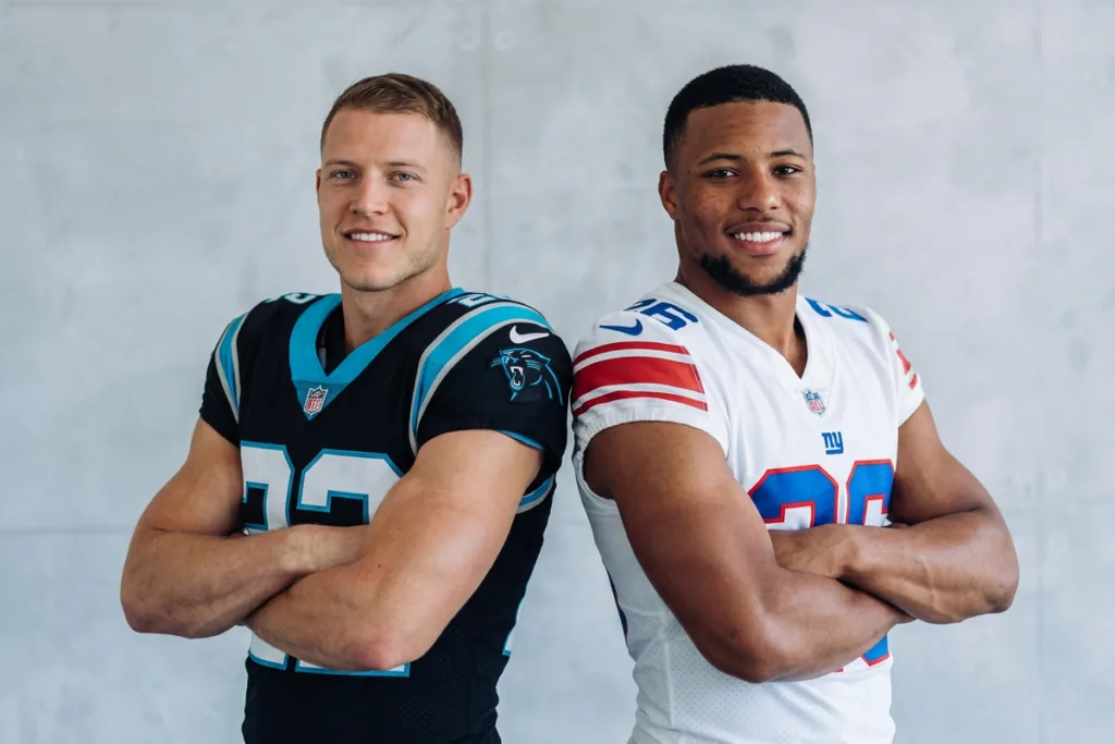 Bijan Robinson extension, Falcons, Christian McCaffrey, Panthers, Saquon Barkley, Giants