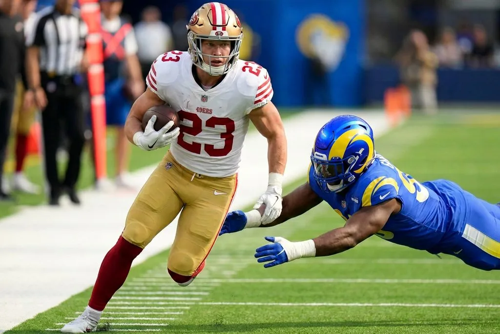 Christian McCaffrey, San Francisco 49ers, Los Angeles Rams