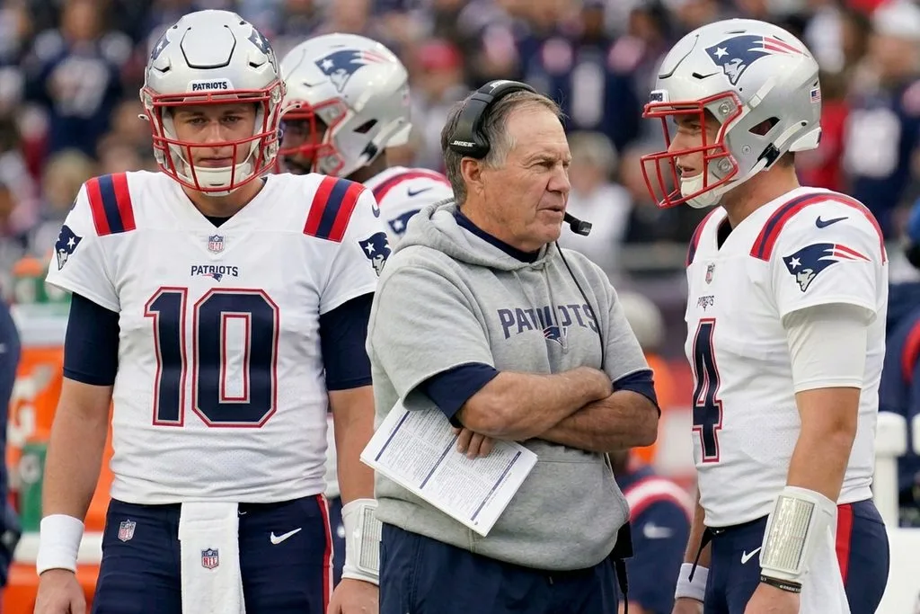 nfl quarterback, mac jones, bailey zappe, bill belichick, new england patriots